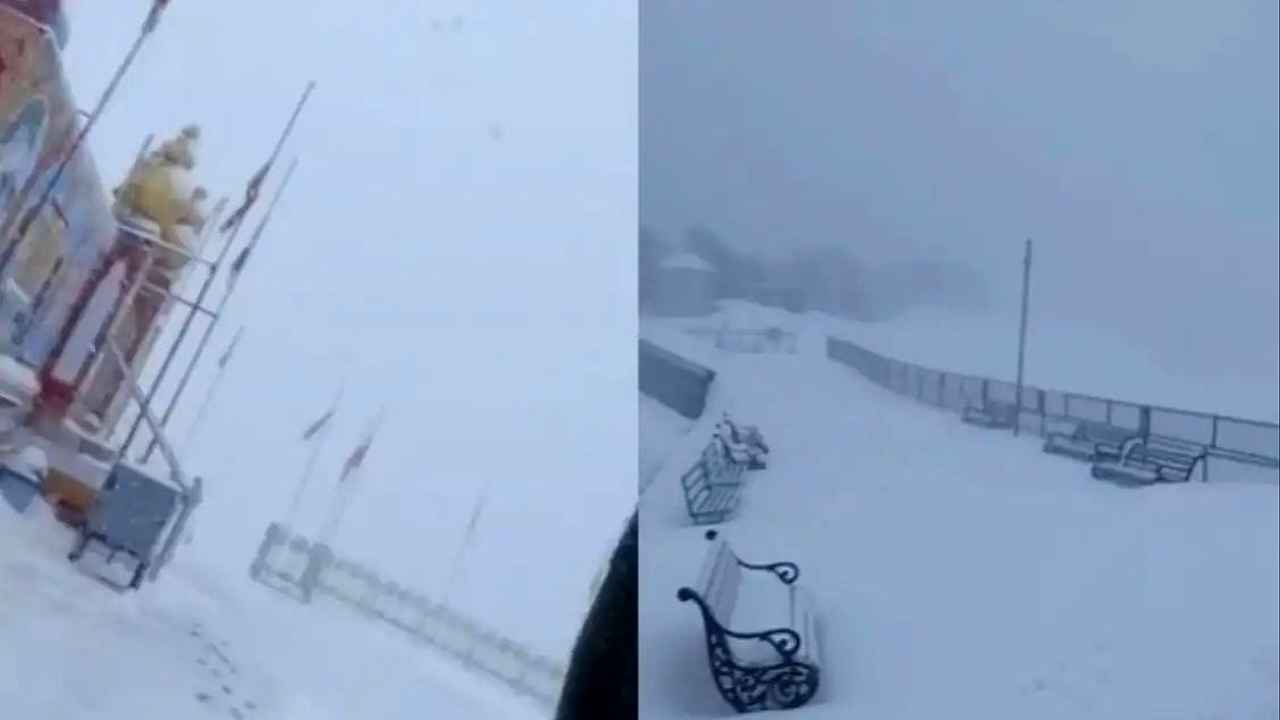 इतिहास में पहली बार! नवरात्र पर माता शिकारी देवी के दरबार में पसरा सन्नाटा, 4 फीट बर्फ ने रोका रास्ता Shikari Mata Mandir