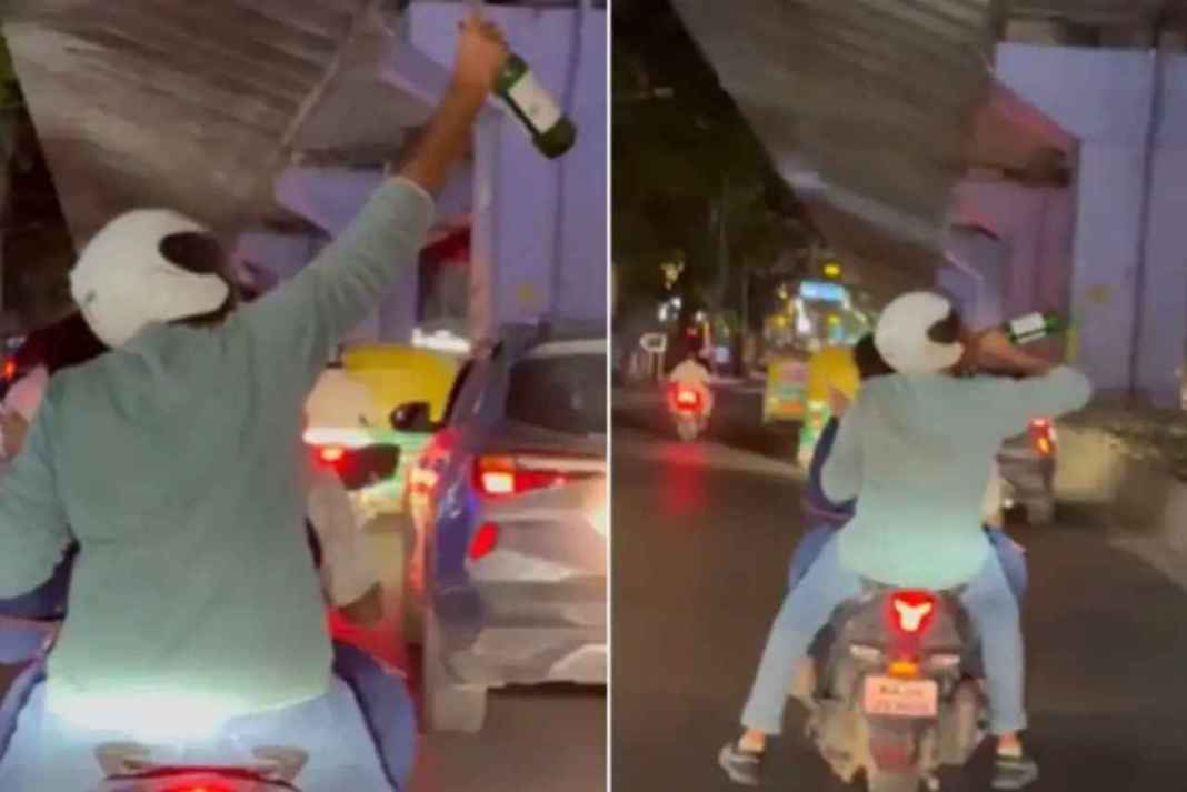 बेंगलुरु में बाइक पर बीयर और ट्रिपल राइडिंग: एमएस की डिग्री मिलते ही 3 डॉक्टरों ने किया ऐसा कांड, वीडियो देख पुलिस भी रह गई दंग Tripple Riding