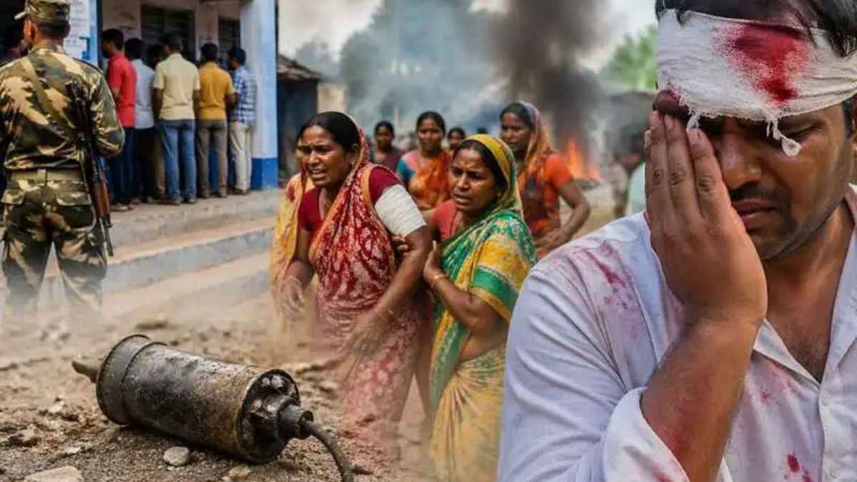 पश्चिम बंगाल चुनाव में खूनी खेल: वोटिंग लाइन में फटे देसी बम, जान बचाकर भागे वोटर, जानिए ग्राउंड जीरो का पूरा हाल Crude bombs were thrown during voting in Murshidabad.