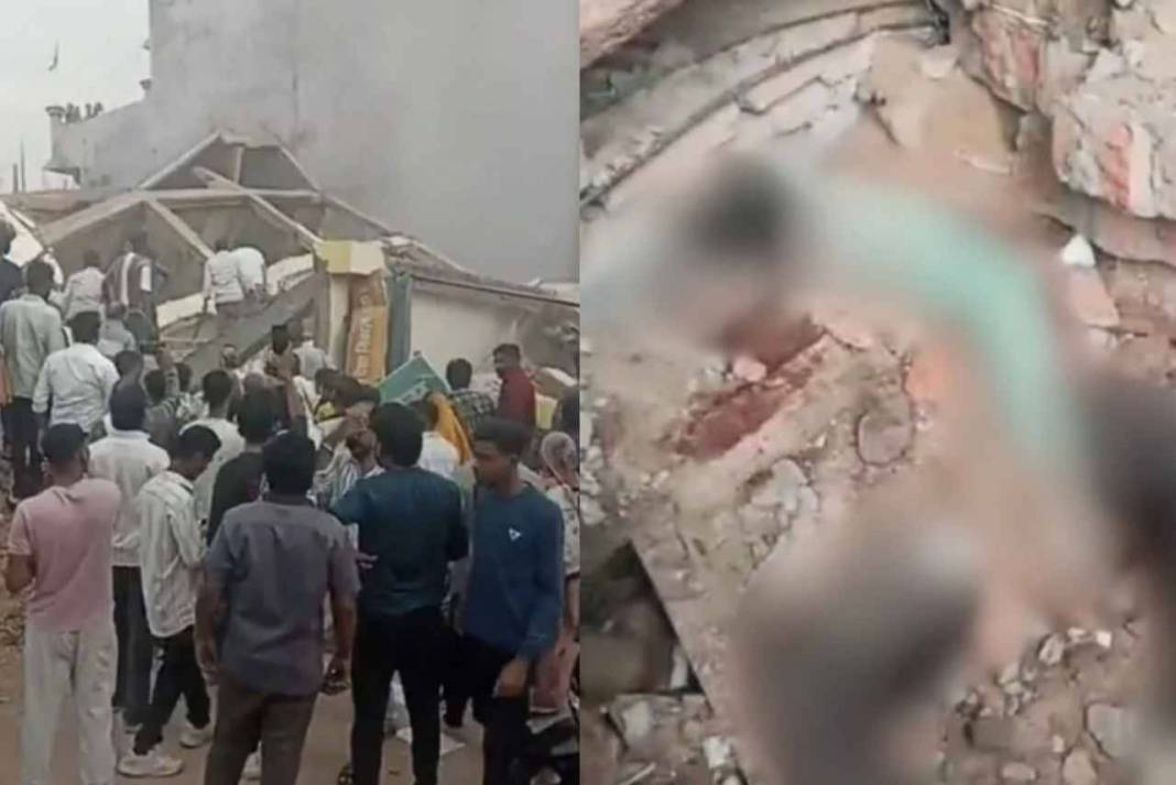 मध्य प्रदेश में ताश के पत्तों की तरह गिरी 4 मंजिला इमारत, मलबे में दबी कई जिंदगियां, देखें खौफनाक मंजर Four-story hotel collapses