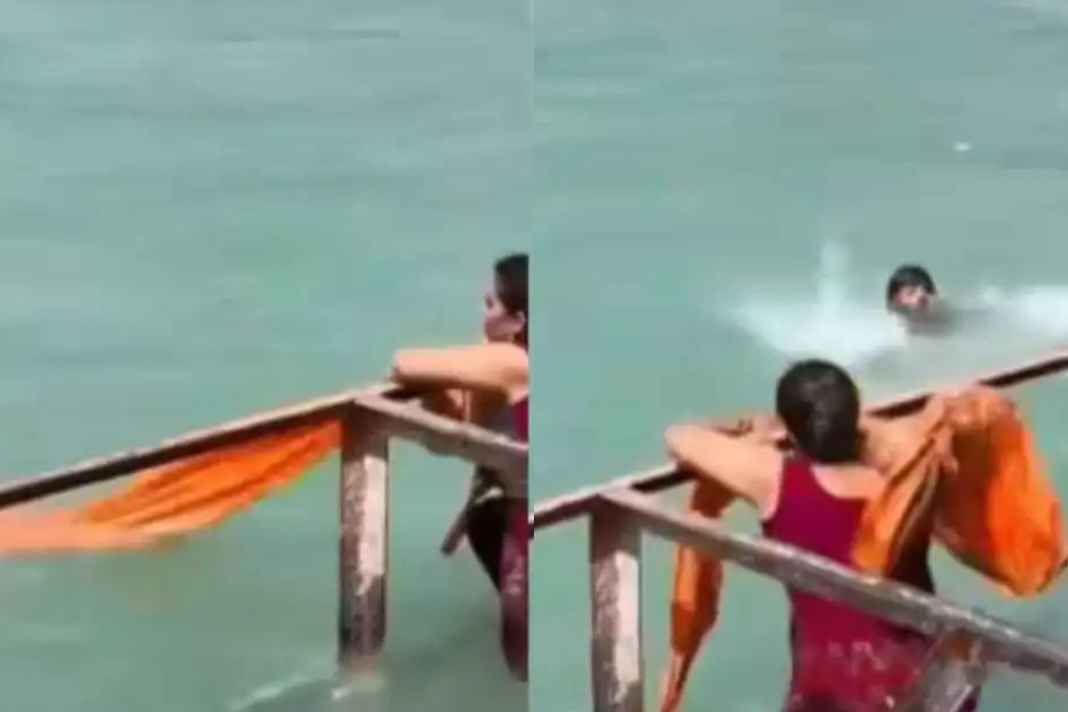 हरिद्वार में मौत के मुंह से खींच लाई लड़की: गंगा की लहरों में बह रहा था युवक, दुपट्टे ने बचाई जान, देखें वायरल वीडियो Haridwar Viral Video