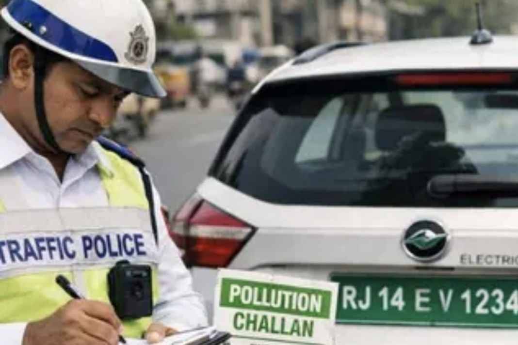 Pollution challan issued for electric vehicle