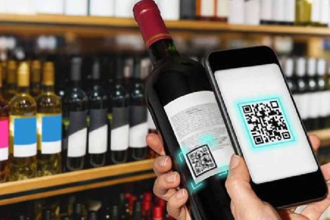 QR code on a wine bottle