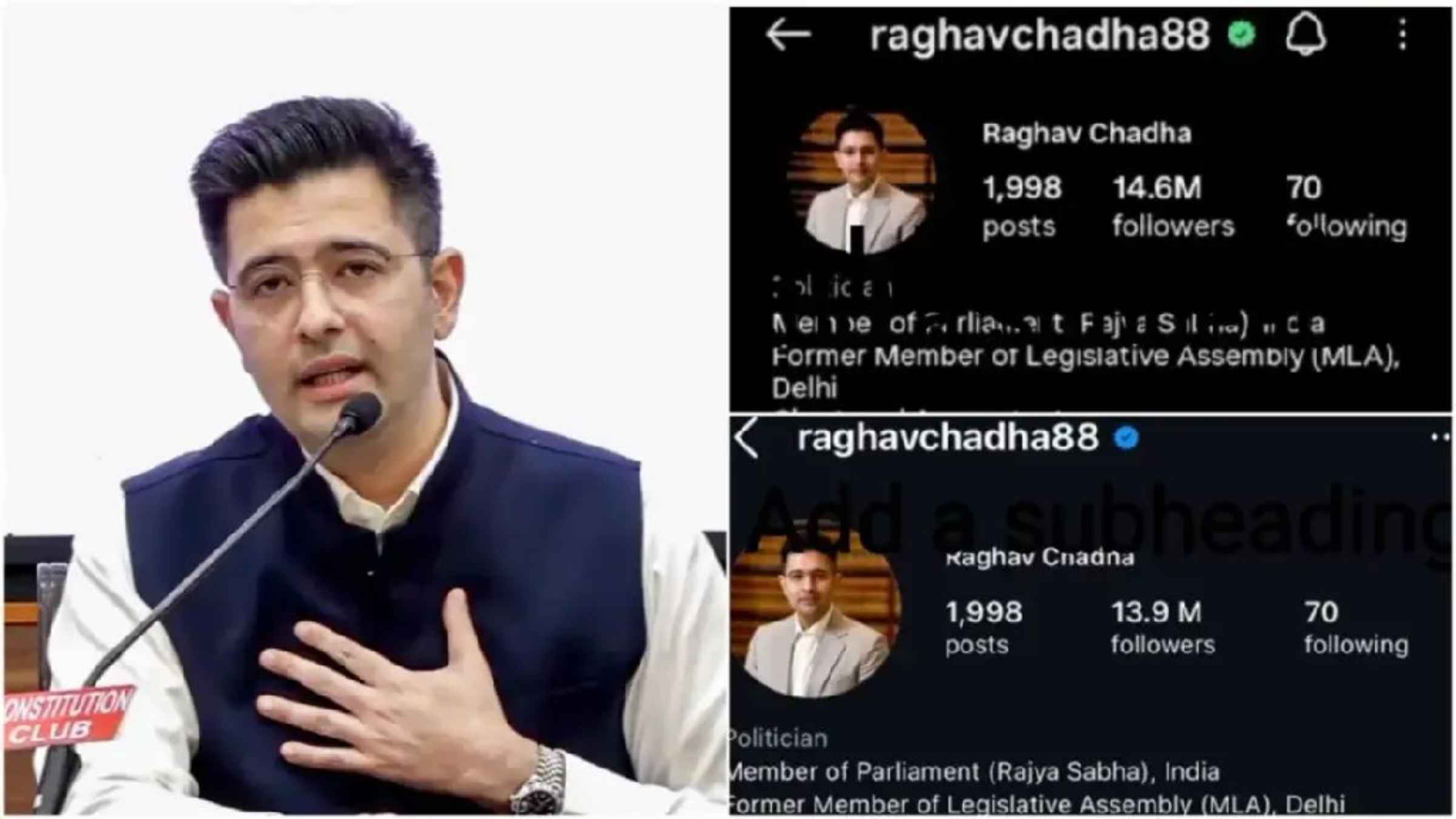 Raghav Chadha unfollow AAP rebellion