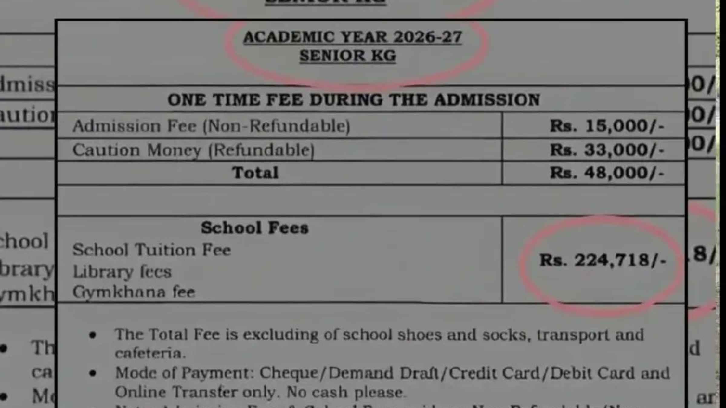 ट्विंकल-ट्विंकल सिखाने की फीस 2.25 लाख! KG क्लास का ये बिल देख मां-बाप के उड़े होश, सोशल मीडिया पर मचा बवाल School fees