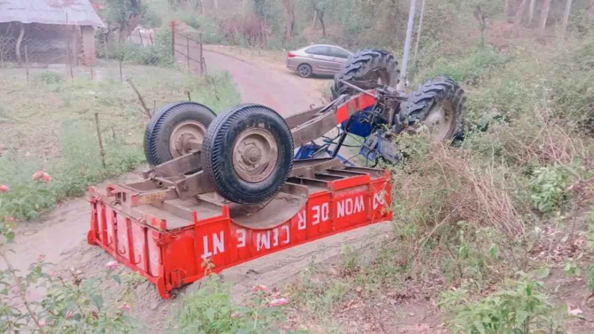 The tractor overturned uncontrollably