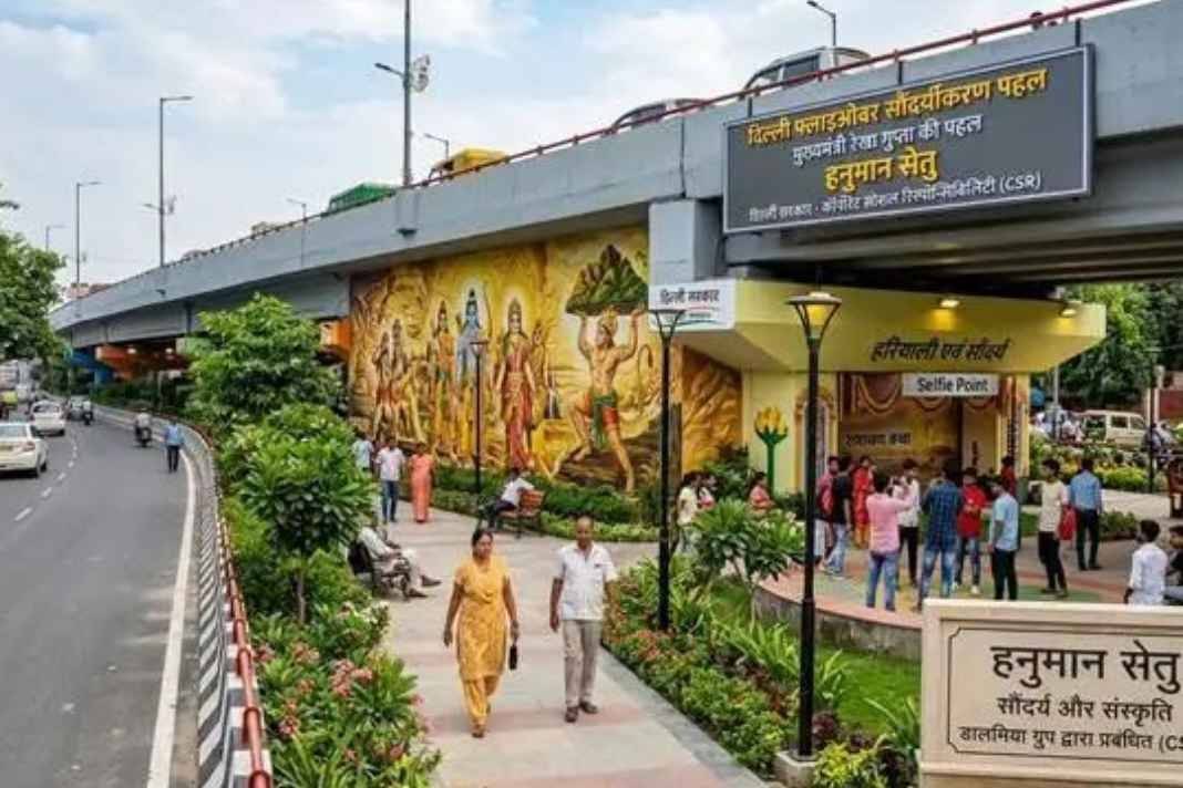 delhi news flyover beautification