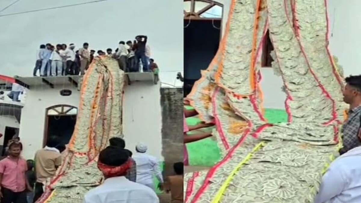 हरियाणा: नूंह में नोटों की माला को लेकर भिड़े दो पक्ष, शादी के जश्न में जमकर चले पत्थर 25 Lakhs Garland