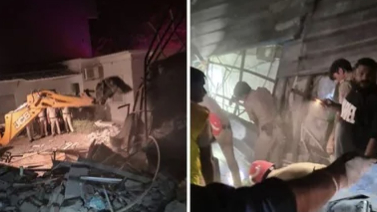 साकेत मेट्रो स्टेशन के पास पांच मंजिला इमारत जमींदोज, मलबे में फंसे लोगों की तलाश तेज A 5-storey building collapsed near Saket Metro station.