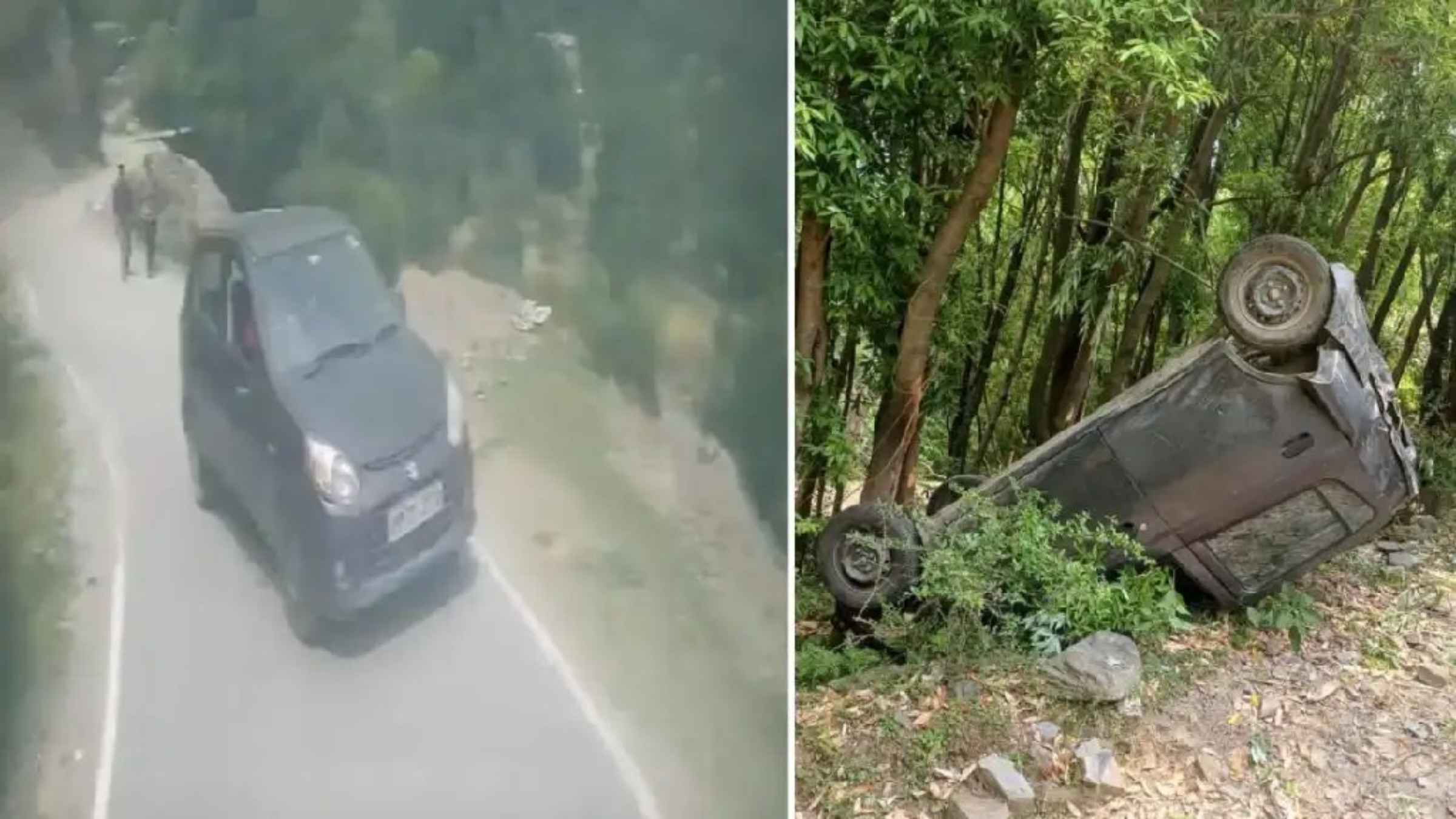 चम्बा में मौत का लाइव वीडियो: सामने से बस आती देख घबराया चालक, 200 फीट गहरी खाई में गिरी कार, मां की मौत Chamba Road Accident Himachal News