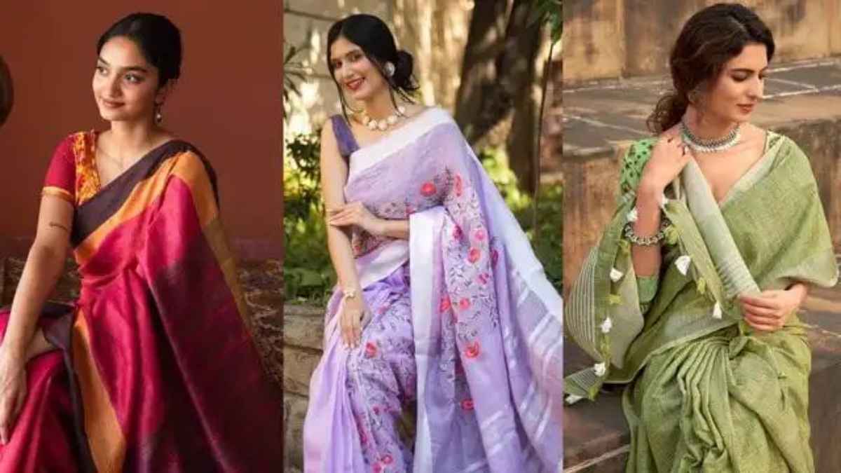 तपती गर्मी में भी मिलेगा कूल और एलिगेंट लुक: ऑफिस वियर के लिए बेस्ट हैं ये 8 लाइटवेट साड़ियां, देखें समर कलेक्शन CottonLinenSaree