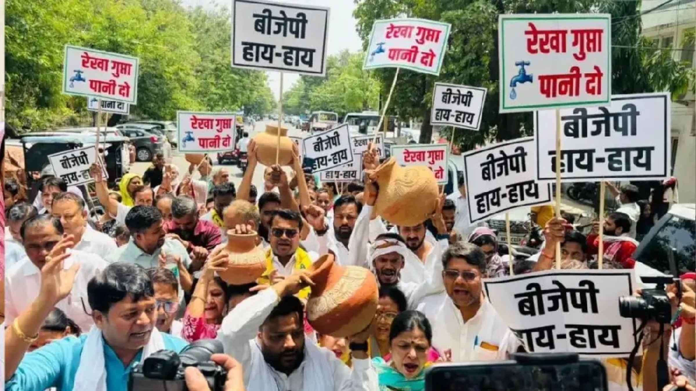 Delhi Water Crisis AAP Protest