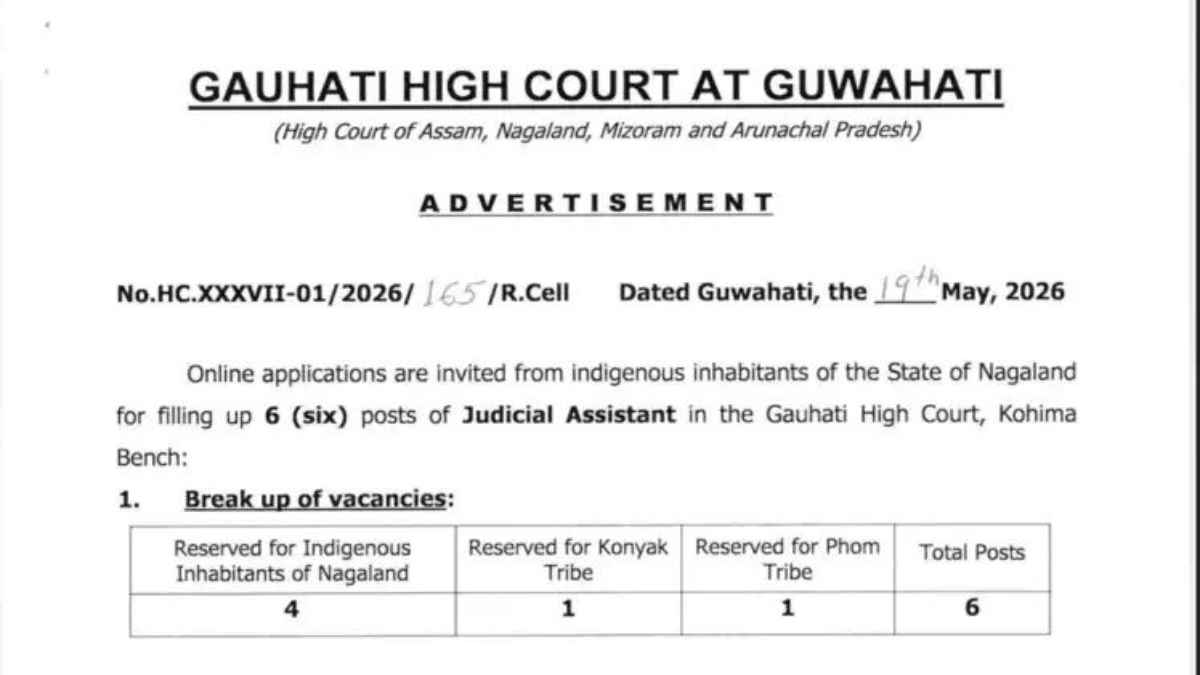 Guwahati High Court Recruitment: ज्यूडिशियल असिस्टेंट बनने का सुनहरा मौका, 37,800 रुपये तक मिलेगी सैलरी JudicialAssistant