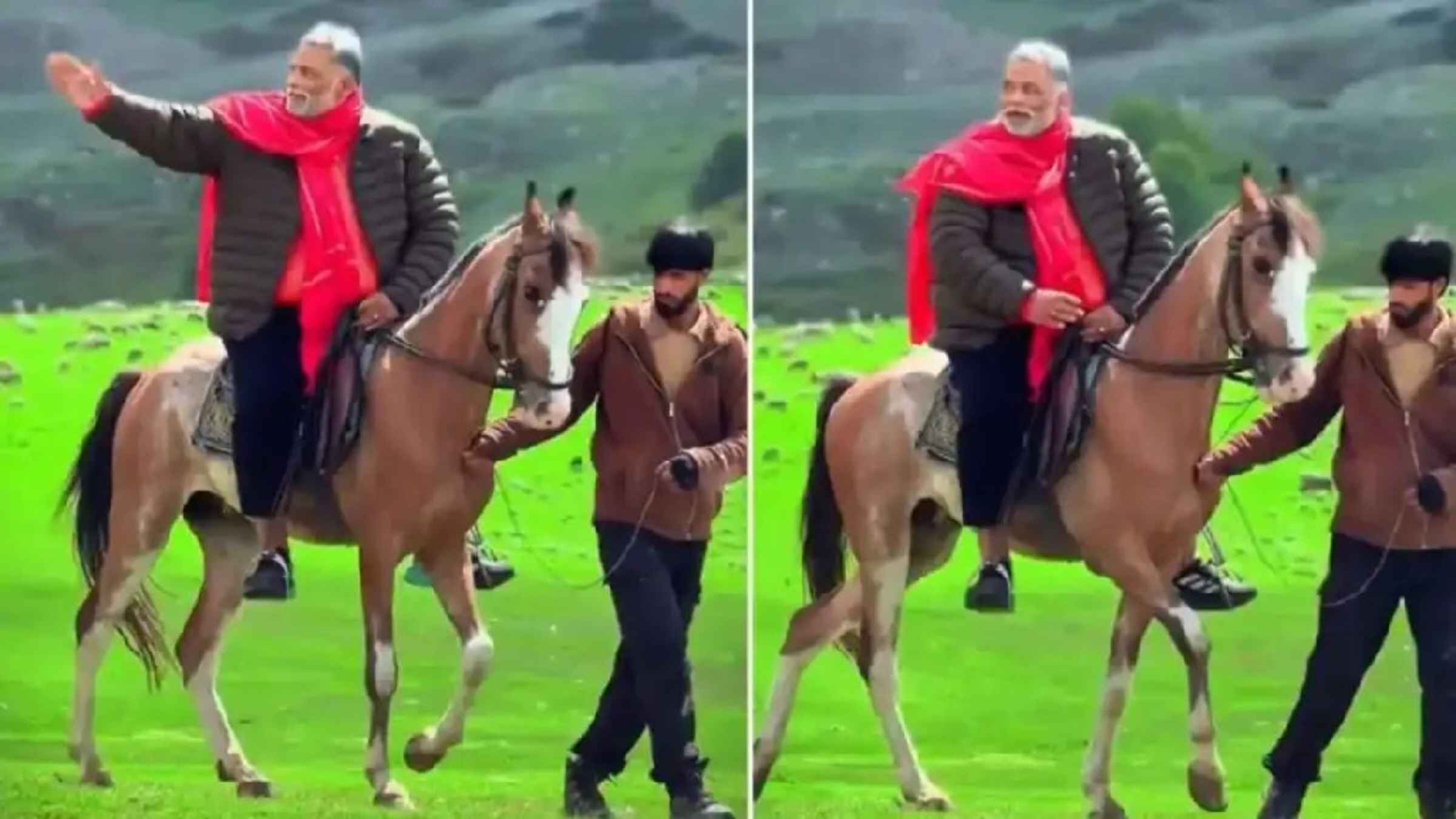 गुलमर्ग की वादियों में पप्पू यादव ने की फिल्मी अंदाज में घुड़सवारी, वीडियो वायरल होते ही सोशल मीडिया पर बने मजेदार मीम्स Pappu Yadav Video