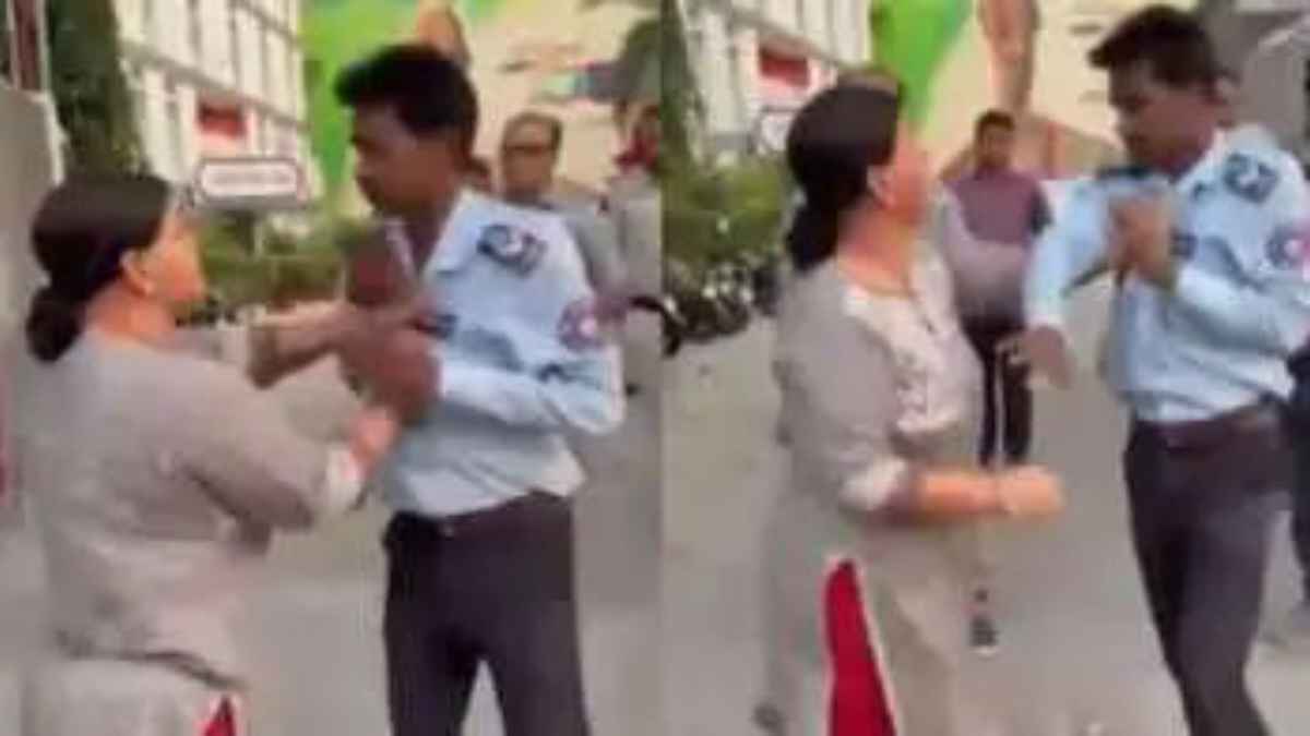 दिल्ली में हाई-वोल्टेज ड्रामा: बेजुबान की मौत पर भड़की महिला, सरेआम सुरक्षा गार्ड को चप्पलों से पीटा Woman Beaten Security Guard