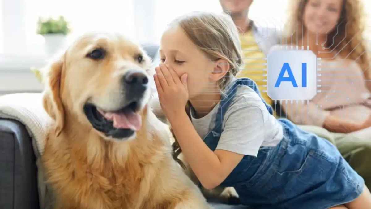 Ai dog and girl 