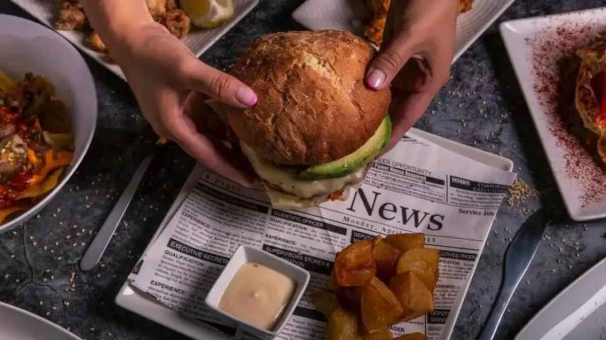 Food in newspaper