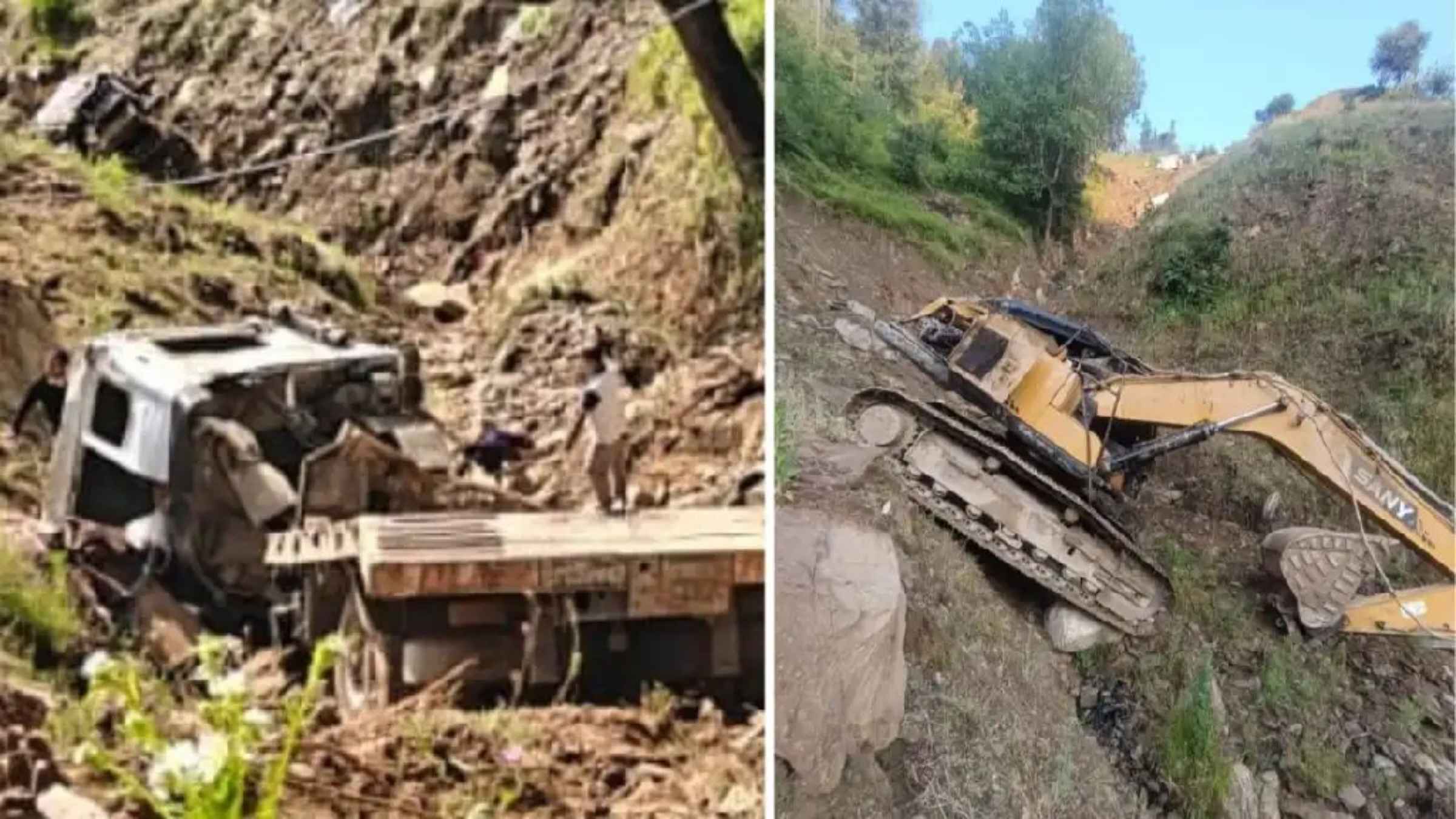 Mandi Road Accident: सराज में पोकलेन मशीन ले जा रहा भारी ट्राला गहरी खाई में गिरा, चालक की मौके पर दर्दनाक मौत Mandi Road Accident Himachal Accident News