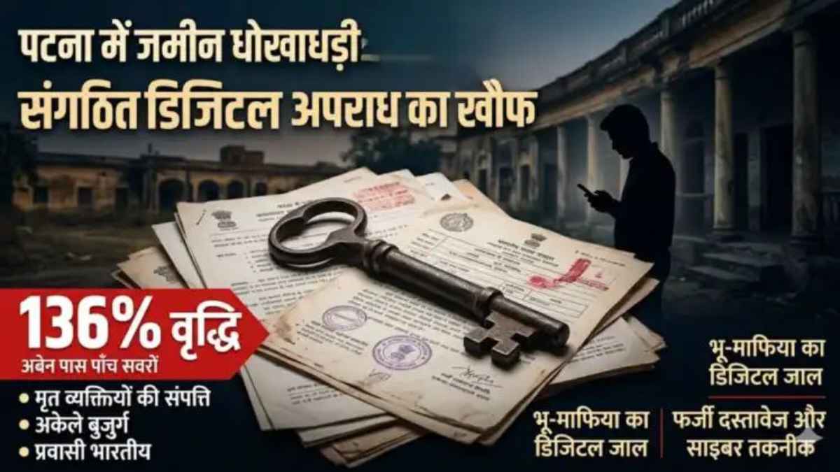 पटना में भू-माफियाओं का खौफनाक ‘साइबर जाल’, 5 साल में 136% बढ़े जमीन फर्जीवाड़े के मामले, बुजुर्ग और प्रवासी निशाने पर Patna land scam