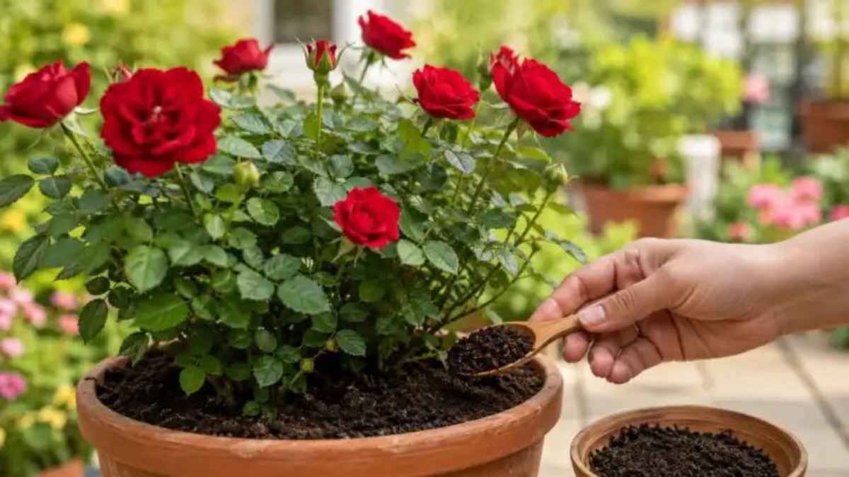 गमले में सूख रहा है गुलाब का पौधा? फेंकने के बजाय बची हुई चायपत्ती का ऐसे करें इस्तेमाल, फूलों से भर जाएगी डालियां! RosePlantCare