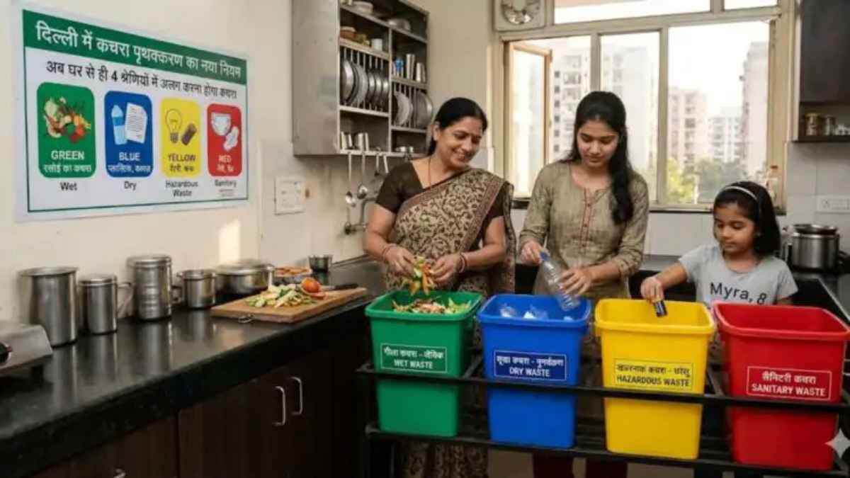 कचरा न बांटने पर दिल्ली में होगी सख्त कार्रवाई; अब घरों और दफ्तरों से 4 अलग रंगों के डिब्बों में उठेगा कूड़ा WasteManagement