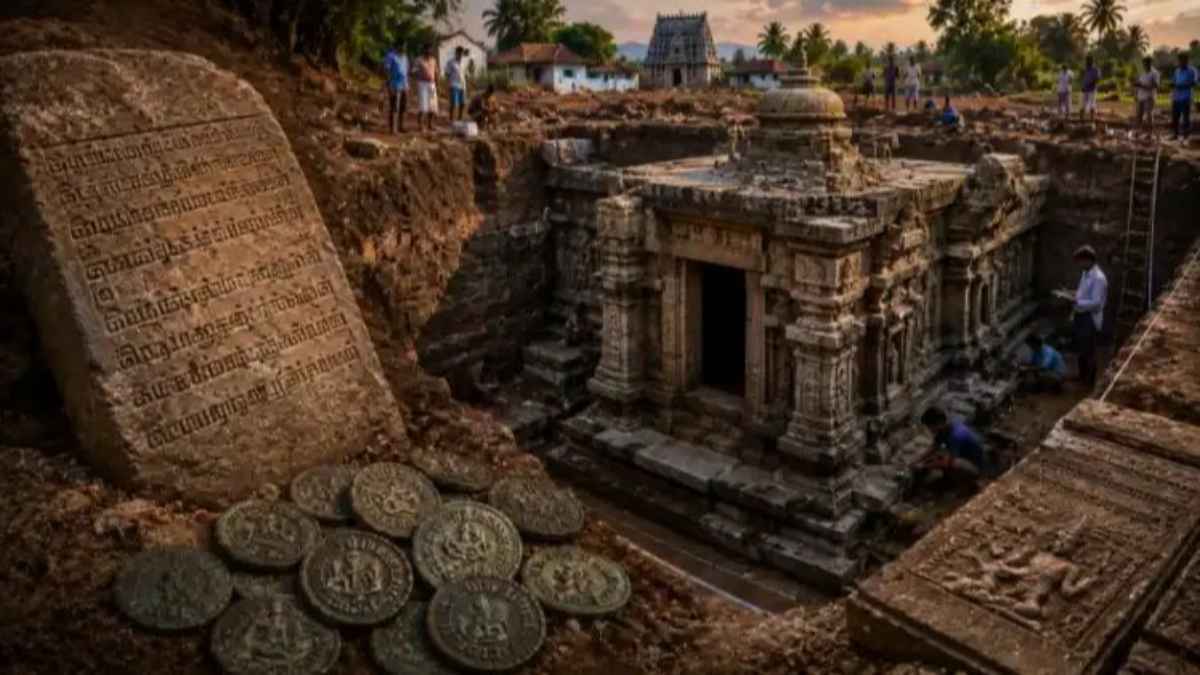 जमीन के नीचे दफन था 800 साल पुराना शिव मंदिर, बच्चों के खेलते समय अचानक सामने आया इतिहास का अनोखा रहस्य ancient-shiva-temple-found-tamil-nadu