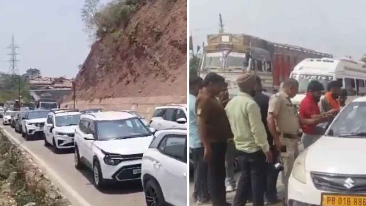 चंडीगढ़-मनाली हाईवे पर गरामोड़ा एंट्री टैक्स बैरियर पर भारी बवाल, वसूली विवाद में घंटों फंसी रही जिंदगी से जूझती एंबुलेंस himachaltraffic jam update