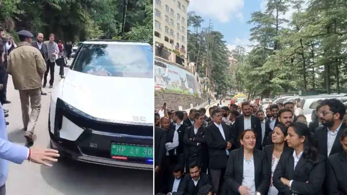 शिमला में सील्ड रोड विवाद पर वकीलों का भारी हंगामा, मंत्री विक्रमादित्य की गाड़ी का जबरन कटवाया चालान, जानें वजह lawyers strike