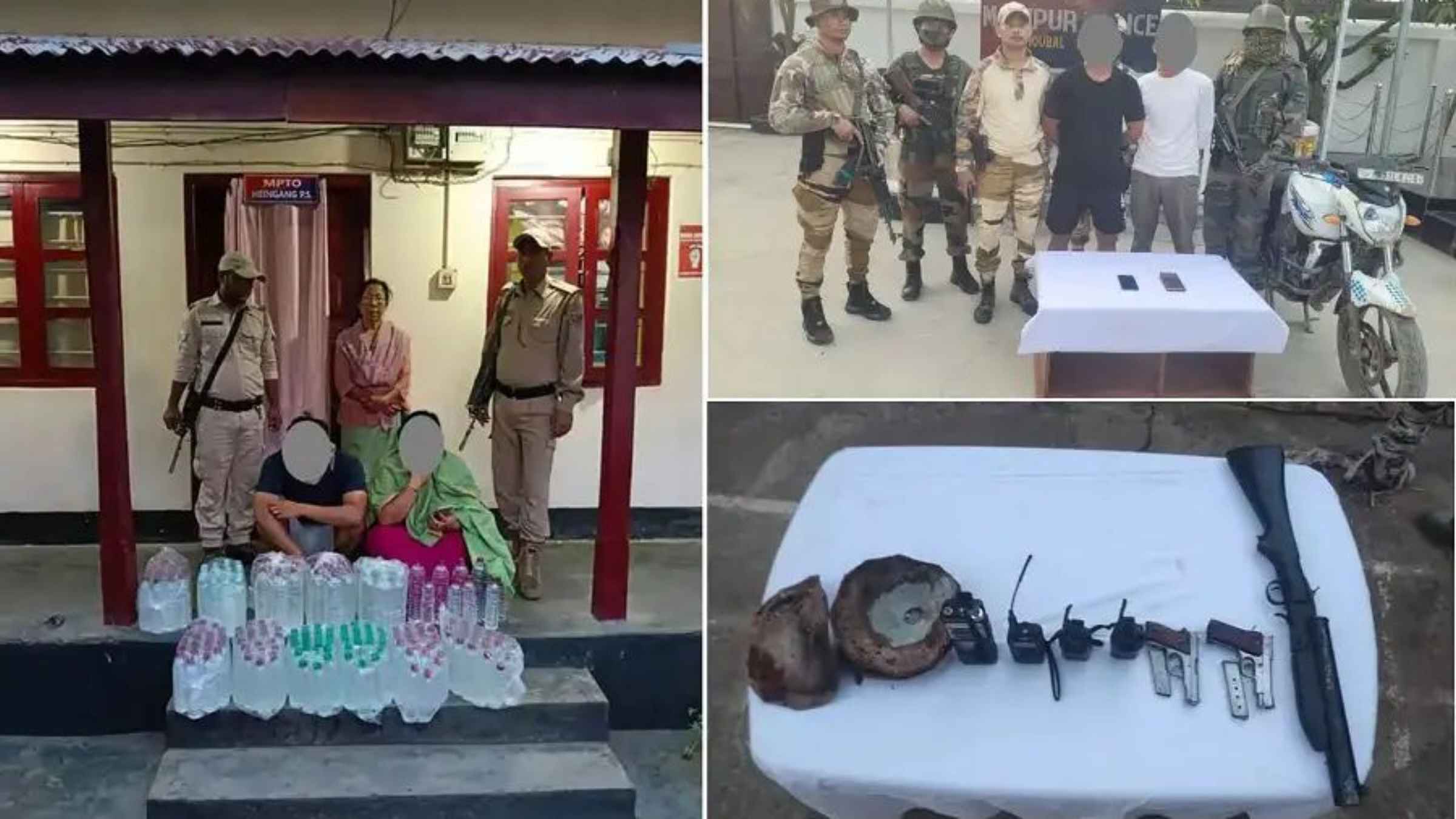 म्यांमार बॉर्डर पर भारी मात्रा में अमेरिकी पिस्तौल और बम बरामद, मणिपुर पुलिस ने चार अपराधियों को दबोचा manipur violence news
